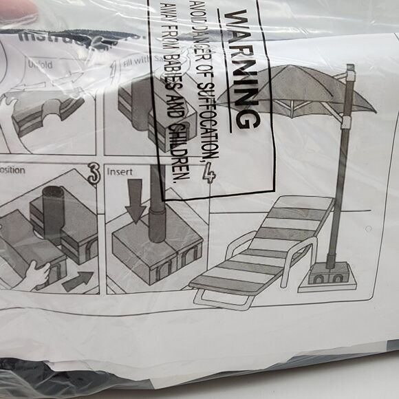 Rhino Basemate Umbrella Base Weight Bag Square 18 Inch Sand Black Universal - Picture 3 of 8